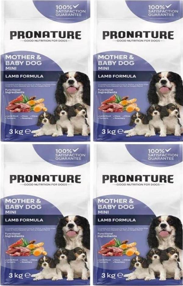 Pronature Mother&Baby Kuru Köpek Maması (Mini) Kuzu Etli 3 Kg*4 Adet - Image 1