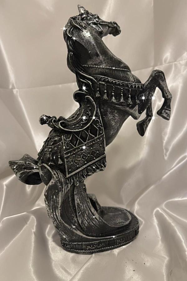 Kaideli At Biblo Şahlanan Kır At Polyester İşlemeli  Heykel Şık Tasarım Büyük - Image 1