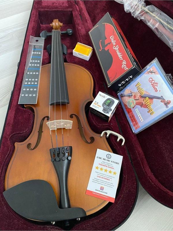 GMC MUSIC STORE 1414P 4/4 Vivaldi Mat Yeni Seri Keman Full Seti ! - Image 1