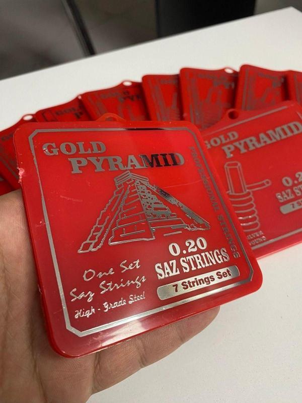 GMC MUSIC STORE Gold Pyramid 0.20 Uzun Sap Bağlama Teli + Mızrap Hediyeli - Image 1