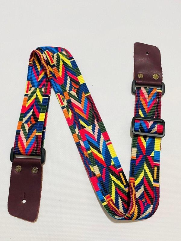 GMC MUSIC STORE Guitar Strap Hakiki Deri Uçlu Desenli Gitar Askısı - Image 1