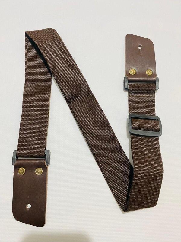 GMC MUSIC STORE Guitar Strap Hakiki Deri Uçlu Kahverengi Gitar Askısı - Image 1