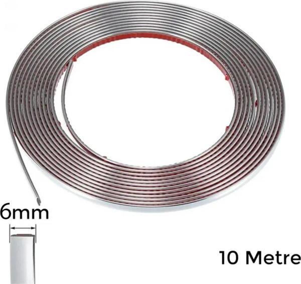ede Yapışkanlı Nikelaj Şerit Bant Çıta 6Mm 10 Metre Krom - Image 1