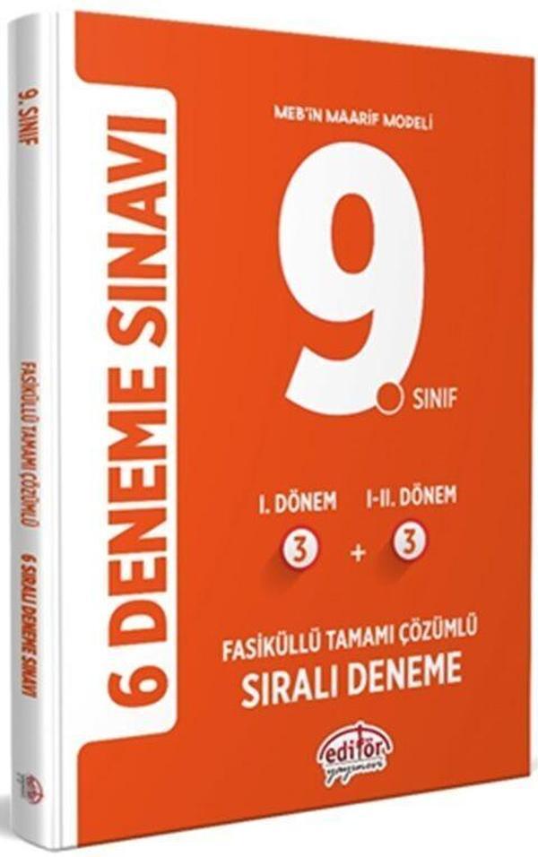 9. Sınıf 6 Deneme Sınavı Tamamı Çözümlü Editör Yayınları - Editör Yayınevi - Image 1