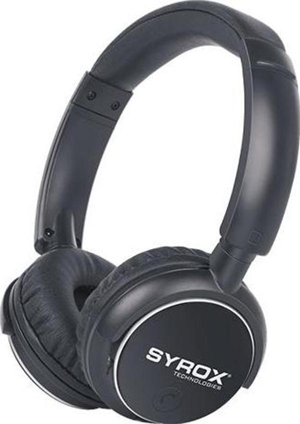 Syrox S16 Hafıza Kartı + 3.5mm AUX Destekli Bluetooth 5.0 Kablosuz Mikrofonlu Kulaküstü Kulaklık - Siyah - Image 1