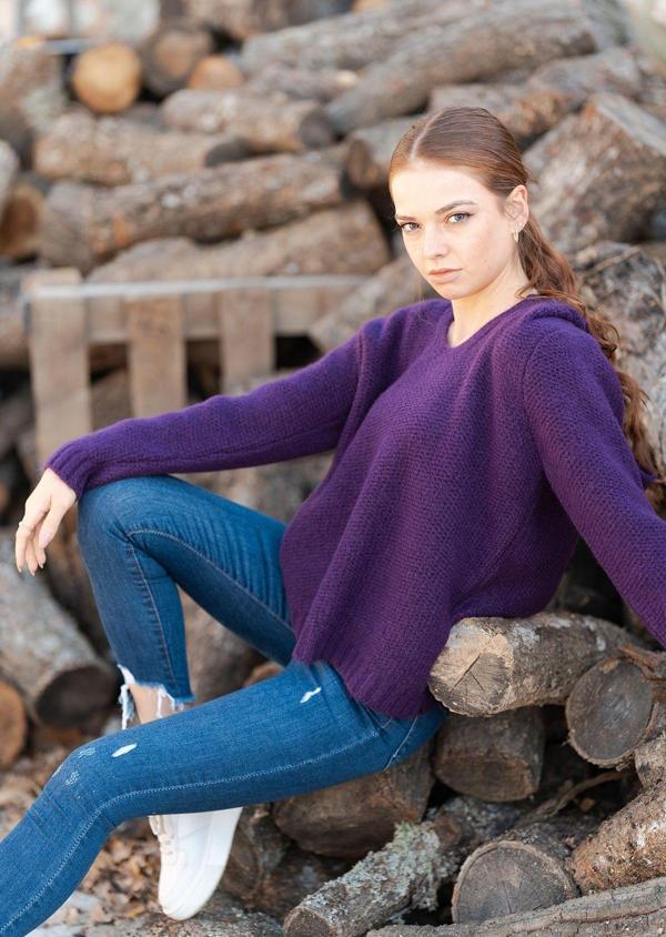 Kapüşonlu Örme Sweatshirt - Image 1