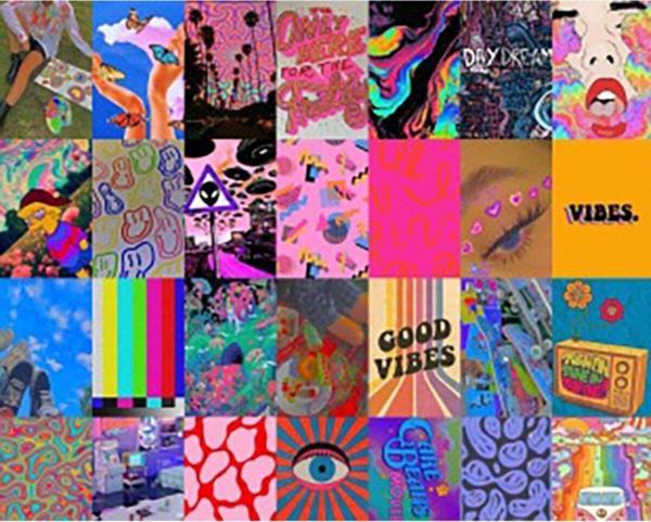 Bexdore 90 Adet Indie Kolaj Seti 90’Lar Duvar Kolaj Seti Poster Seti Kuşe Kağıt 350 Gr 10×15 cm - Image 1