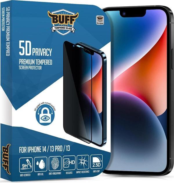 Buff Labs Iphone 14/13 Pro/13 5D Privacy Ekran Koruyucu - Image 1