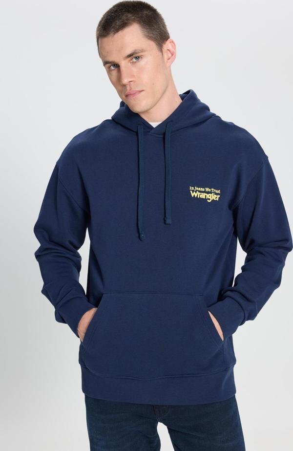 Wrangler Erkek Relaxed Fit Kapüşonlu Sweatshirt W6M95935829 - Image 1