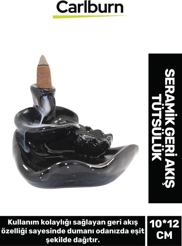 Özel Üretim Dekoratif İthal Parlak Şelale Seramik Geri Akış Tütsülük & Oda Kokusu Biblo 10*12 Cm - Image 1