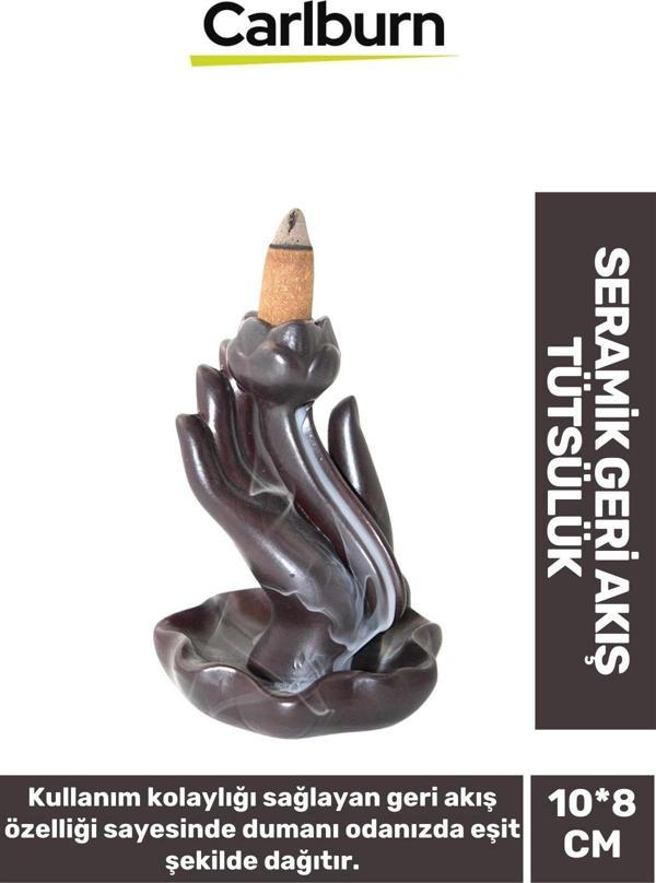 Özel Üretim Dekoratif İthal Parlak Şelale Seramik Geri Akış Tütsülük & Oda Kokusu Biblo 10*8 Cm - Image 1