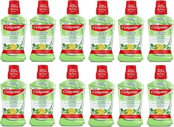 Colgate Plax Çay Ve Limon Plağa Karşı Alkolsüz Ağız Bakım Suyu 500 Ml X 12 Adet - Image 1