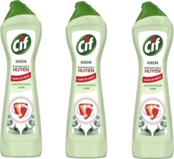 Cif Krem Doğanın Gücü Hijyen Okaliptüs Özleri 450 Ml X 3 Adet - Image 1