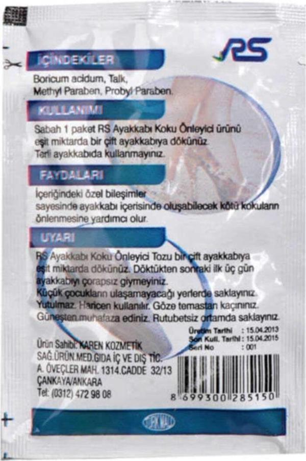 sevimhome Ayak Kokusu Önleyici Toz 10 Gr Paket - Image 1
