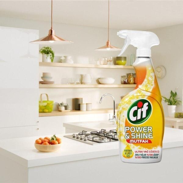 Cif Power Shine Mutfak Ultra Yağ Çözücü Sprey 750 Ml 3 Adet - Image 1