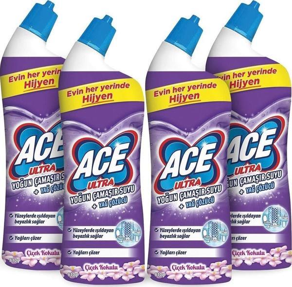ACE Ultra Power Jel Kıvamlı Çamaşır Suyu Çiçek Kokulu 810G X 4 - Image 1