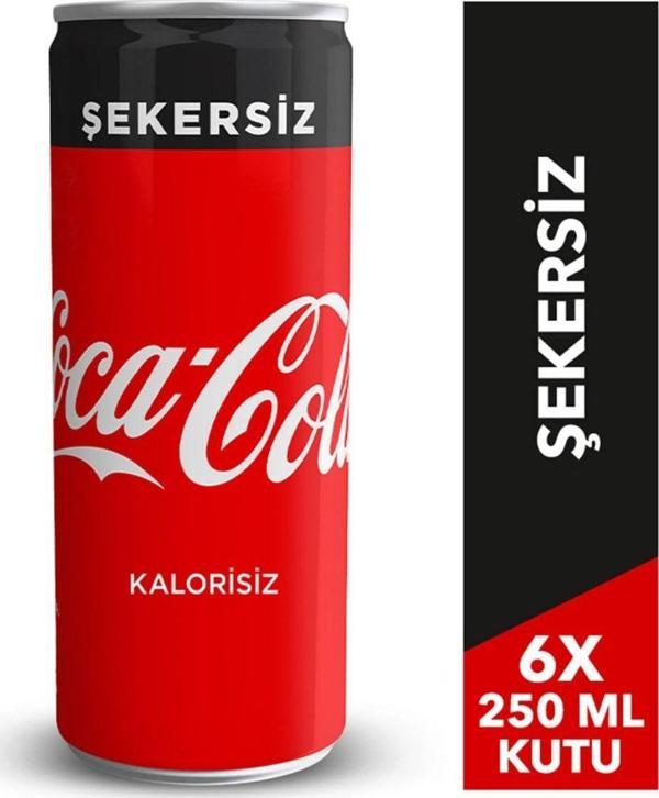 Coca-Cola Coca-Cola Şekersiz 6X250 Ml Kutu - Image 1
