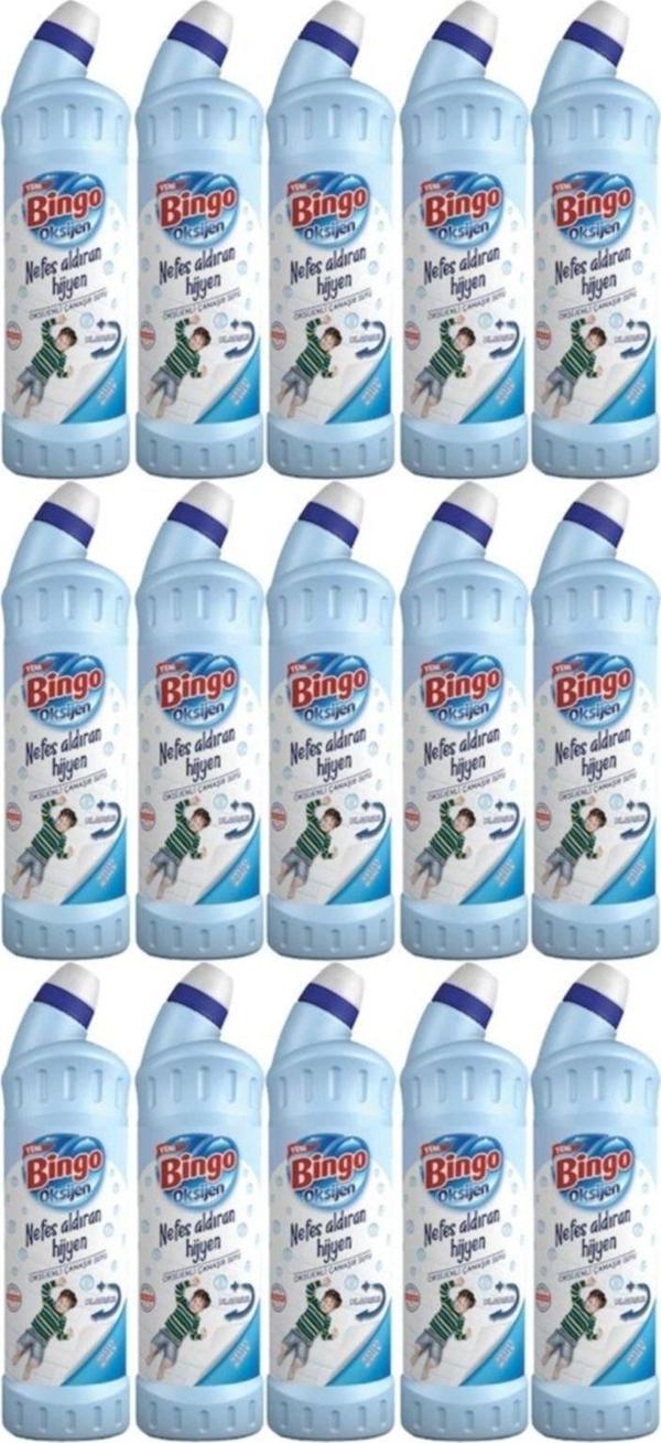 Bingo Oksijen Çamaşır Suyu 750 Ml X 15 Adet - Image 1