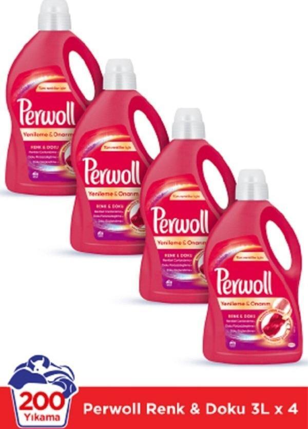 Perwoll Hassas Bakım Sıvı Çamaşır Deterjanı 4X3L (200 Yıkama) Renkli Giysiler Için - Image 1