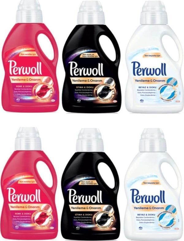 Perwoll Hassas Bakım Sıvı Çamaşır Deterjanı Renkli+Siyah+Beyaz 3 Litre X 6 Adet - Image 1