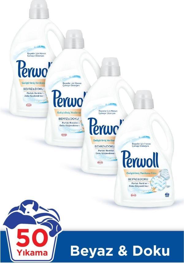 Perwoll Hassas Sıvı Çamaşır Deterjanı Beyaz&Doku 3 L 50 Yıkama Mix 4 Lü - Image 1