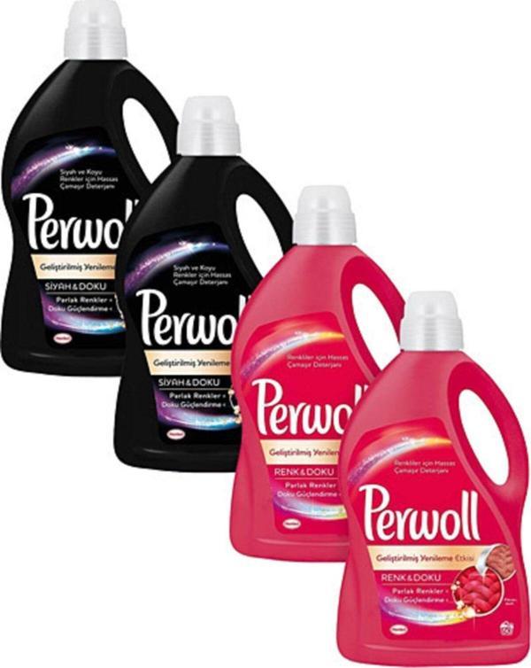 Perwoll Siyah Sıvı Çamaşır Deterjanı 3 Lt (2 Adet)+ Renkliler Sıvı Çamaşır Deterjanı (2 Adet) - Image 1