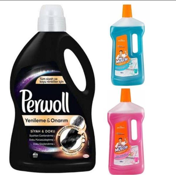 Perwoll Siyahlar 60 Yıkama + Mr. Muscle Yüzey Temizleyici 2 Adet Floral Ve Okyanus - Image 1