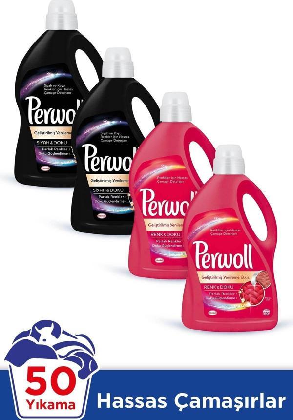 Perwoll Yenilenen Siyahlar 2 Adet + Yenilenen Renkler 3 Lt  4'Lü Set - Image 1