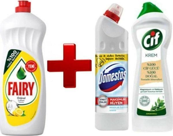 Domestos Fairy 650 Ml + Ultra Yoğun 750 Ml + Cif Krem 750 Ml Muhteşem Üçlü - Image 1