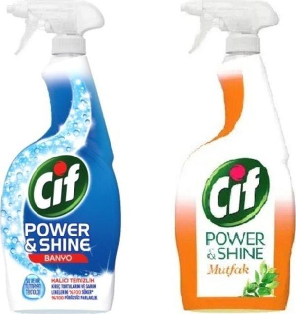 Cif Cıf Sprey Power Mutfak 750Ml + Cıf Sprey Power Shıne Banyo 750 Ml - Image 1