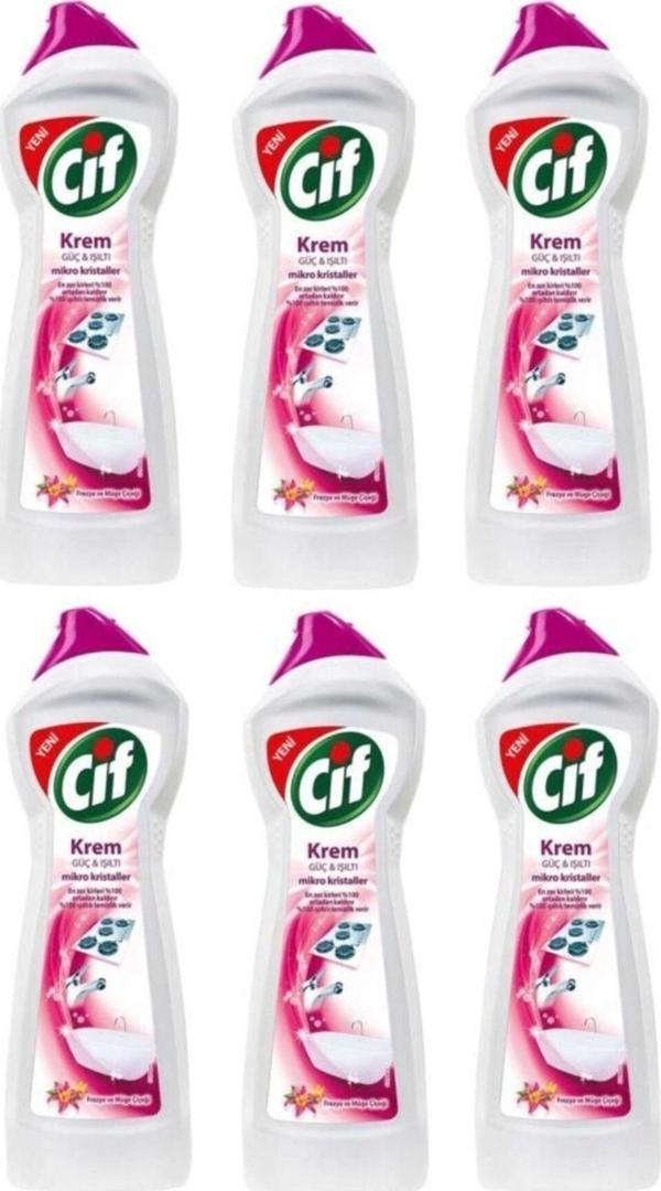 Cif Krem Yüzey Temizleyici Frezya Ve Müge Çiçeği 6 X 750 Ml - Image 1