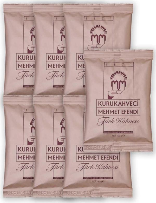Kurukahveci Mehmet Efendi Türk Kahvesi 100 G Folyo Ambalaj X 7 Adet 8690627021209 - Image 1