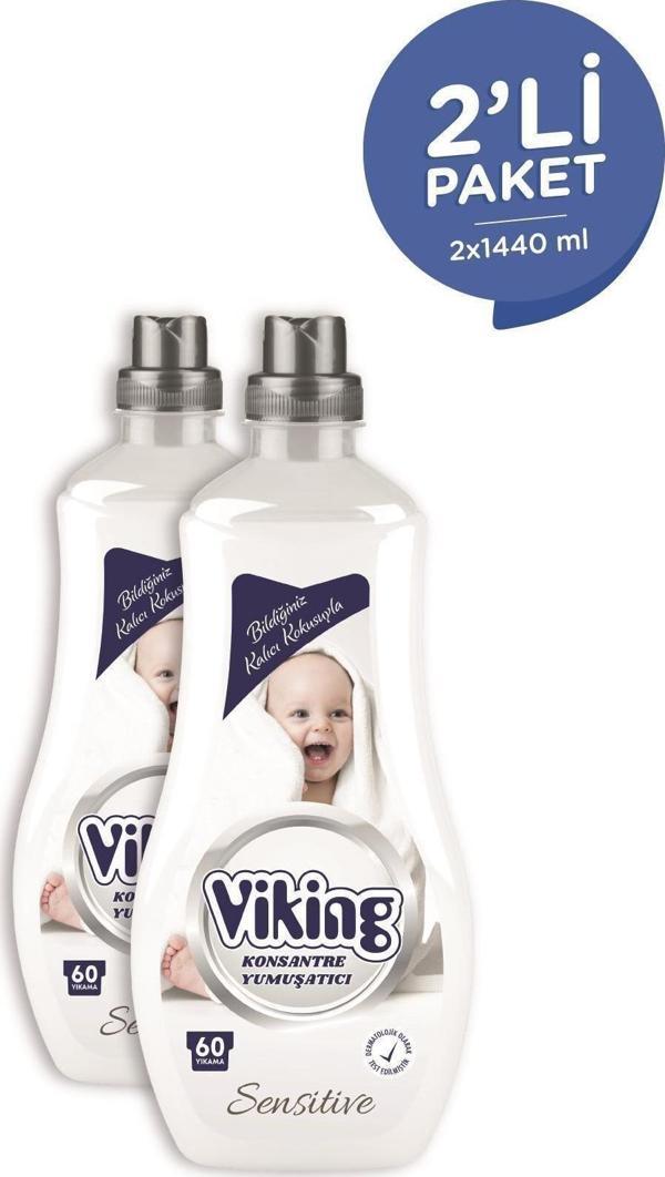 Viking Konsantre Çamaşır Yumuşatıcısı Sensitive 1440 Ml 2 Adet - Image 1