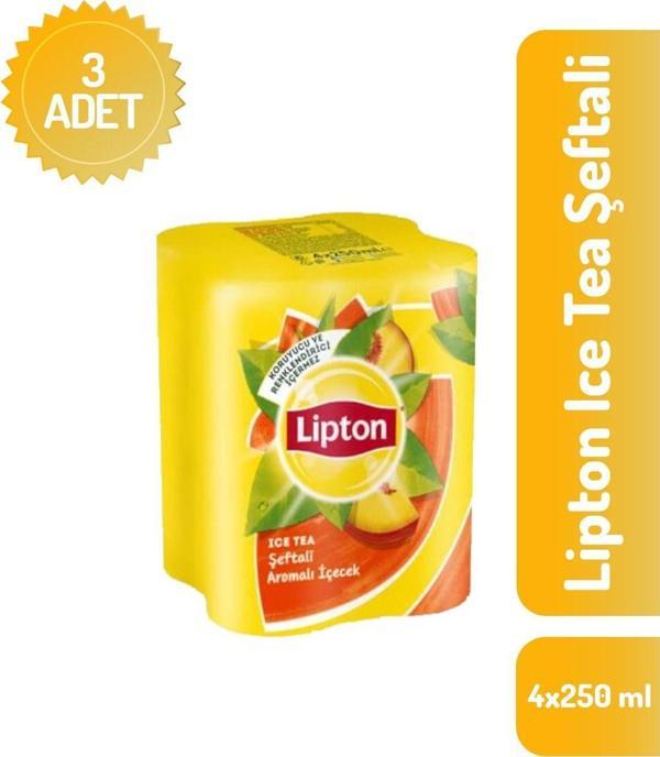 Lipton Ice Tea Şeftali Aromalı M.P. 4X250 Ml X 3 Adet - Image 1