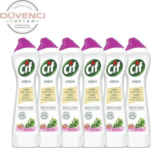 Cif Düvenci Toptan Krem Temizleyici Frezya Ve Müge Çiçeği 6' Lı Set (500 Ml) - Image 1