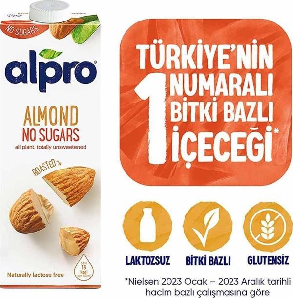 Alpro Şekersiz Badem Sütü 1L - Image 1