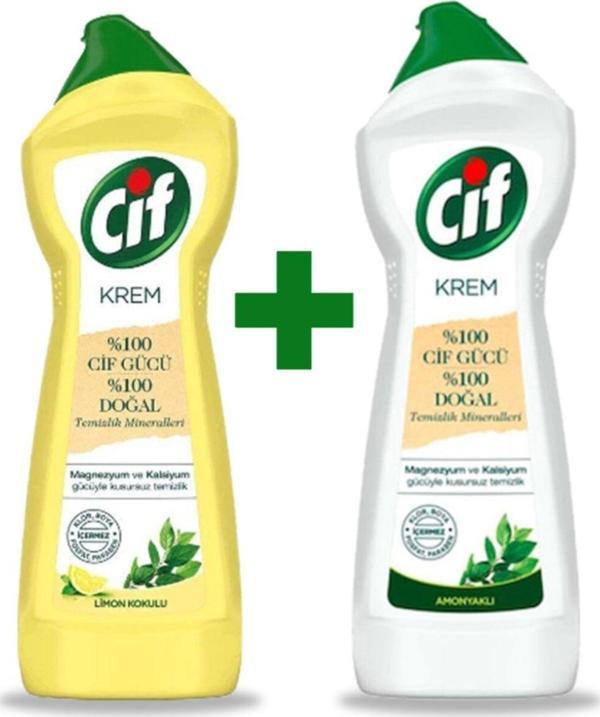 Cif Krem Amonyaklı Yüzey Temizleyici 750 Ml + Limon Kokulu Temizleyici 750 Ml Cpck - Image 1