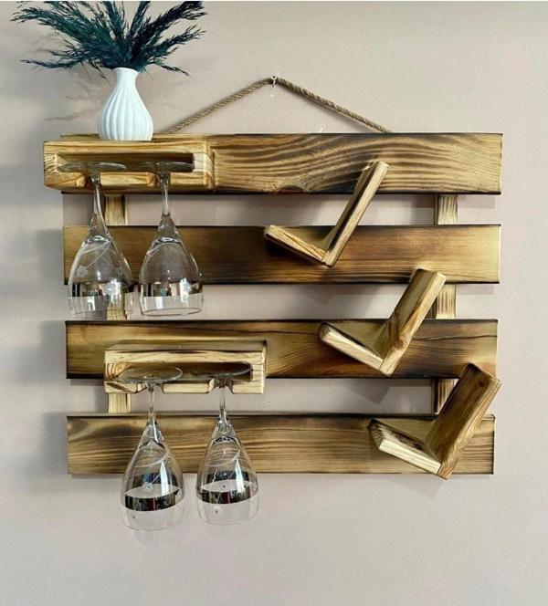 Mini Bar Şaraplık Viski Şampanya Rafı Eskitme - Image 1