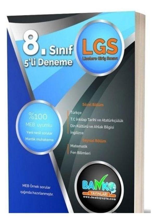 8. Sınıf LGS 5 li Deneme Banko Plus Yayınları - Dnm Plus Yayınları - Image 1