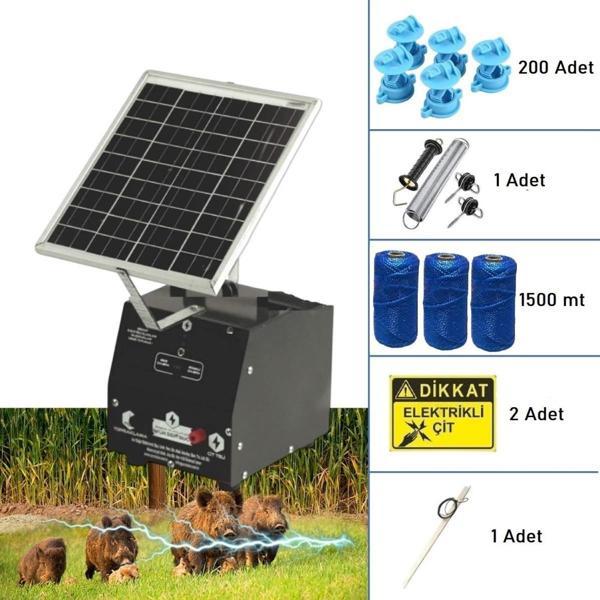 Pars P2518/1500D Güneş Enerjili Ve Akülü Elektrikli Hazır Çit Sistemi Demir İzolatörlü - Image 1