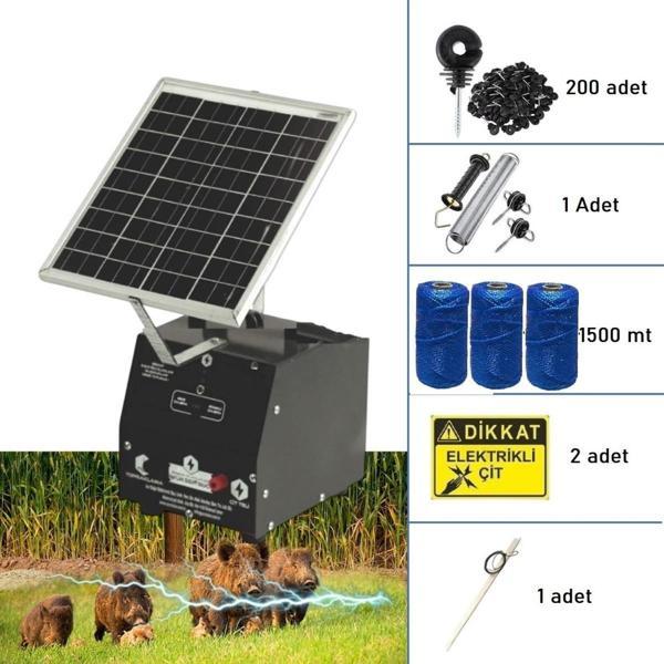 Pars P2518/1500A Güneş Enerjili Ve Akülü Elektrikli Hazır Çit Sistemi Ahşap İzolatörlü - Image 1