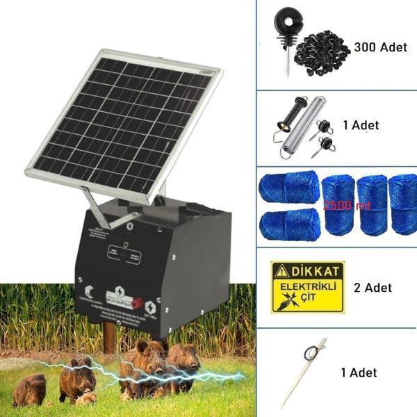 Pars P2518/2500A Güneş Enerjili Ve Akülü Elektrikli Hazır Çit Sistemi Ahşap İzolatörlü - Image 1
