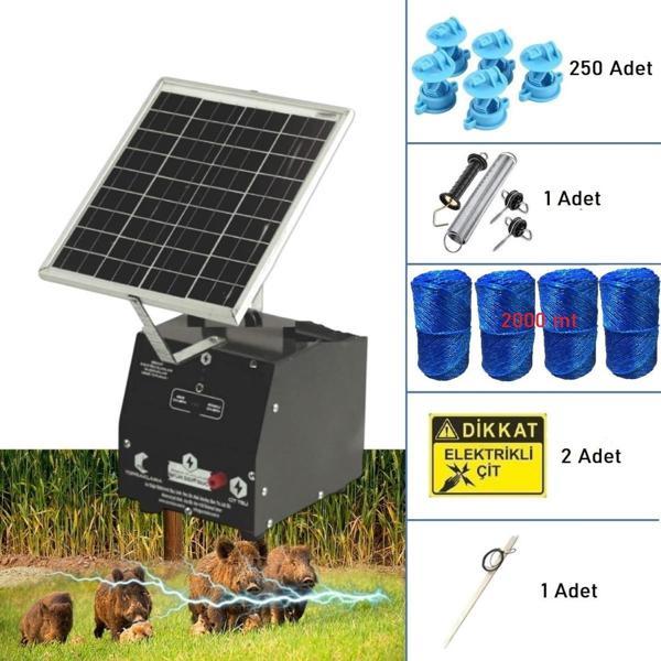 Pars P2518/2000D Güneş Enerjili Ve Akülü Elektrikli Hazır Çit Sistemi Demir İzolatörlü - Image 1
