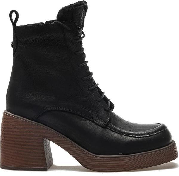 Mammamia Kadın Hakiki Deri Loafer Günlük Bot (36-40) 24k D24kb-4615 Z Siyah Nubuk - Image 1