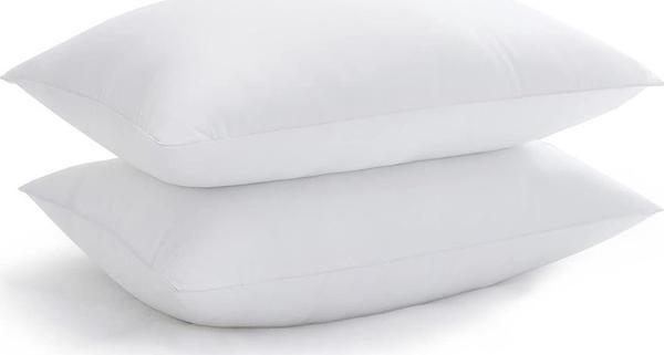 Elyaf Dolgulu 2 Adet Silikon Yastık 50x70 cm Pamuk Antibakteriyel Otel Yastık Beyaz Yumuşak - Image 1