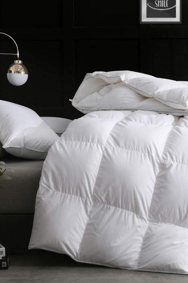 Silikon Yorgan Tek Kişilik 155x215 cm Beyaz Düz Sade Yumuşak Dolgulu Microfiber Kışlık Yorgan - Image 1