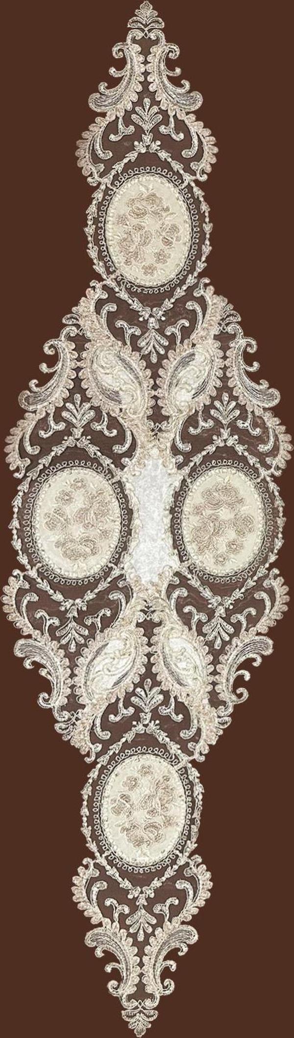 Viceroy Fransız Dantelli Tek Runner 150x40 cm Masa Örtüsü - Image 1