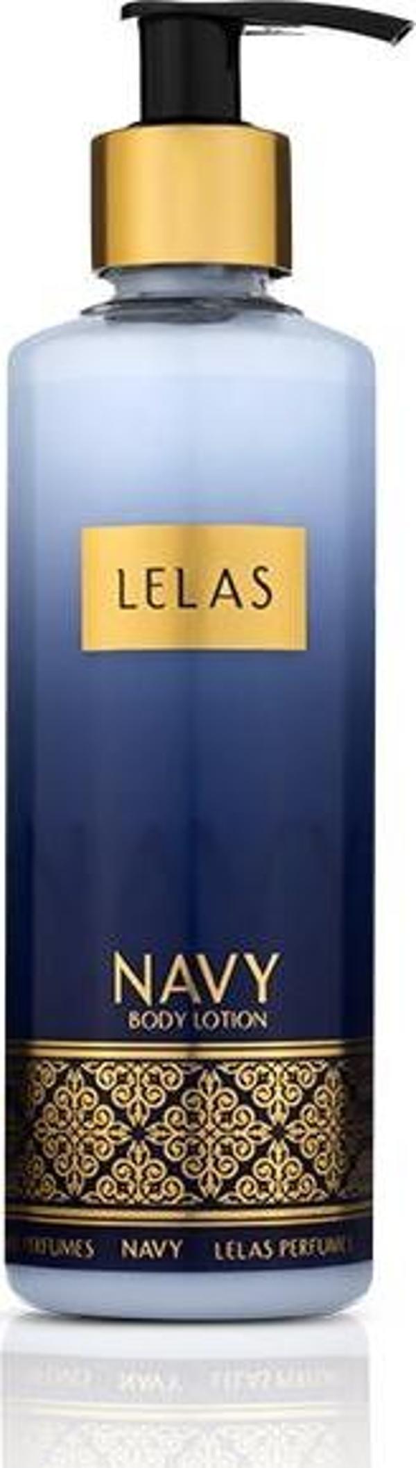 Lelas 1157 Navy 250 ML Kadın Erkek Vücut Losyonu-Odunsu Çiçeksi Amber   - Image 1