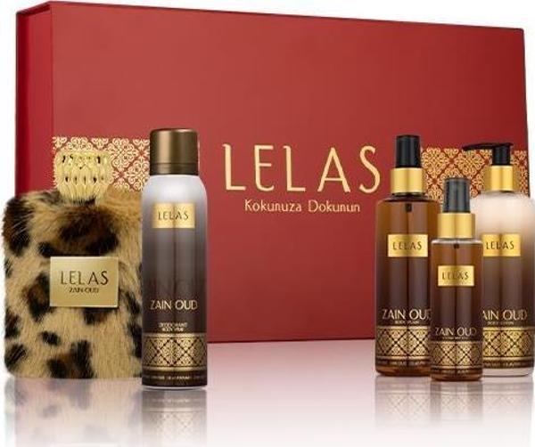Lelas 1354 Zain Oud Kırmızı Kutulu Hediyelik 5 Parça Unisex Parfüm Seti - Image 1