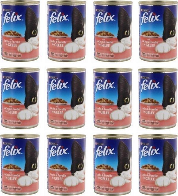 Felıx Somon Ve Alabalıklı 400 Gr 12'Li Paket Yetişkin Kedi Konservesi - Image 1